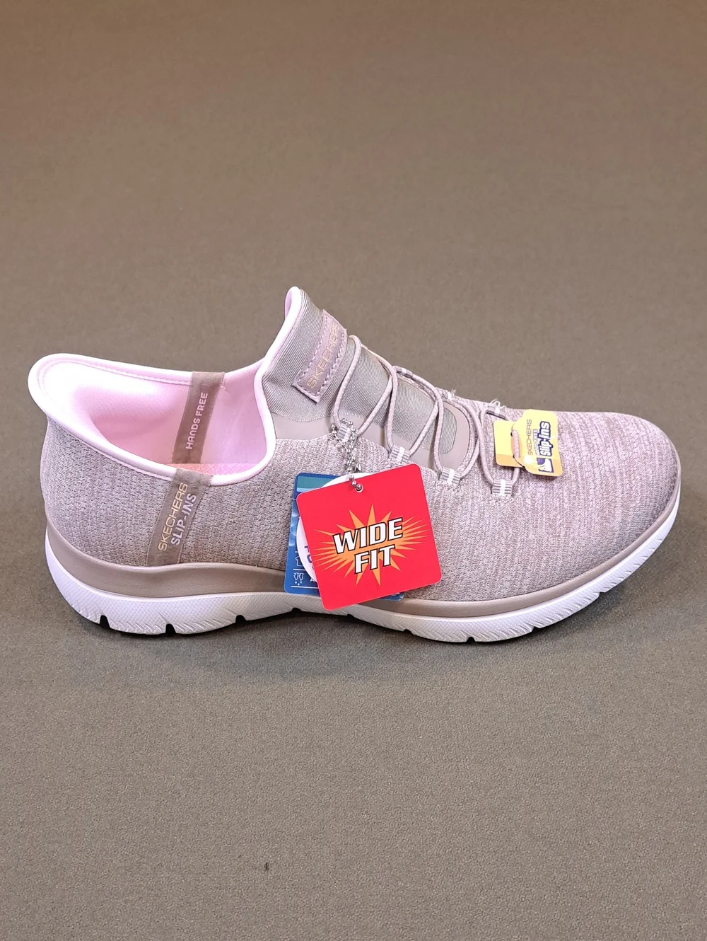 Skechers Slip-ins: Summits - Everyday Set - Color: Taupe/Pink - Size: Women 9 W